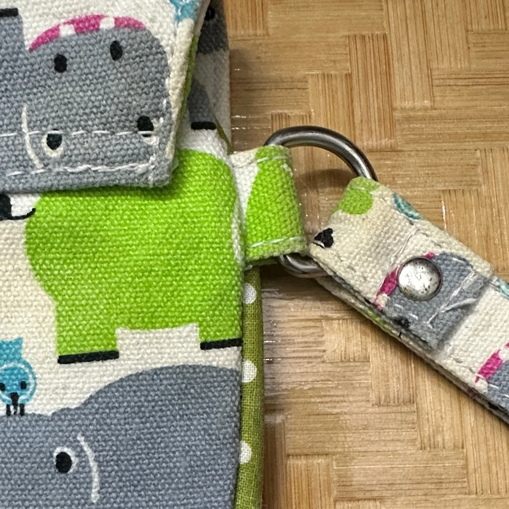Bungalow 360 Green and Gray Hippo Wristlet